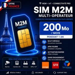 Carte SIM M2M France 200 Mo multi-opérateur Orange SFR Bouygues pour alarme AJAX et IoT