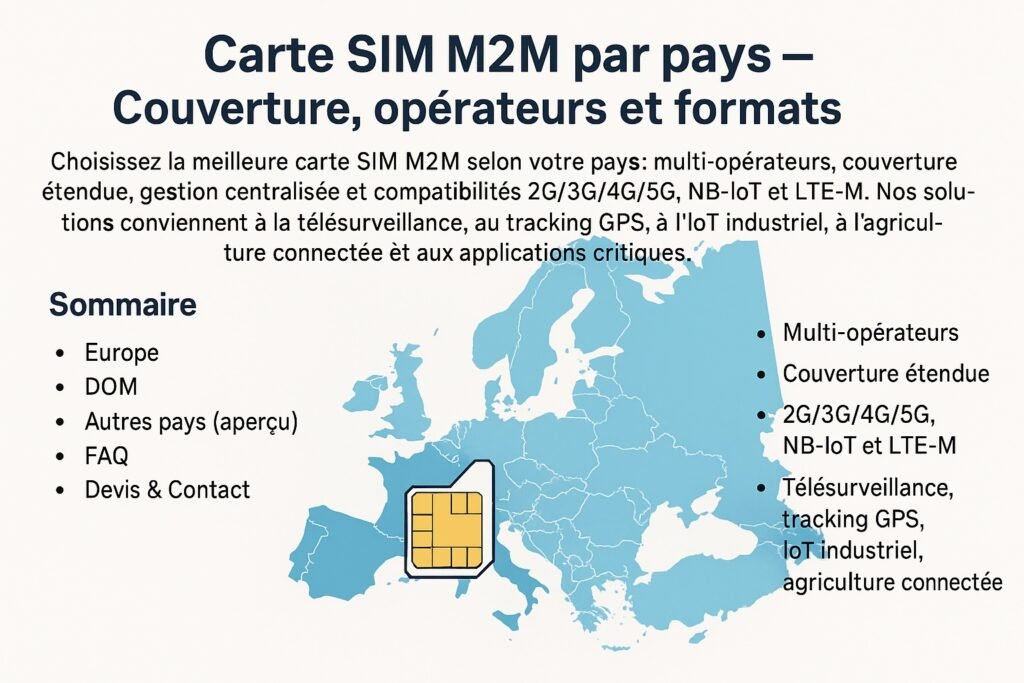 Carte Sim M2M par Pays