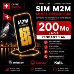 Carte SIM M2M Suisse 200 Mo multi-opérateur Swisscom Sunrise Salt pour alarme IoT sécurité