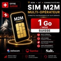 Carte SIM M2M Multi-opérateur 1 Go Suisse – IoT GPS Routeur 4G/5G