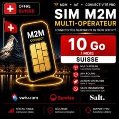 Carte SIM M2M Multi-opérateur 10 Go Suisse – Usage professionnel 4G/5G