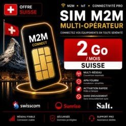 Carte SIM M2M Multi-opérateur 2 Go Suisse – IoT GPS Usage régulier