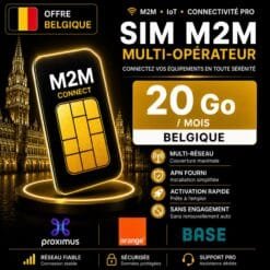 Carte SIM M2M Multi-opérateur 20 Go Belgique - Proximus Orange Base pour internet professionnel IoT