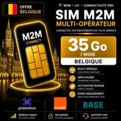 Carte SIM M2M Multi-opérateur 35 Go Belgique - Proximus Orange Base pour usage data intensif professionnel