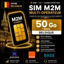 Carte SIM M2M Multi-opérateur 50 Go Belgique - Proximus Orange Base pour routeur 5G haut débit pro